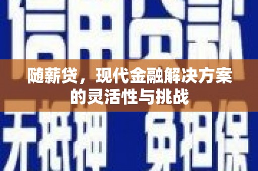 洮北随薪贷，现代金融解决方案的灵活性与挑战