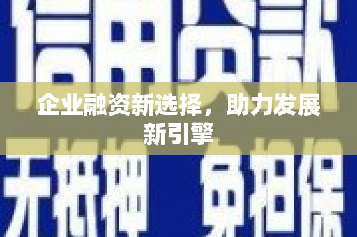 洮北企业融资新选择，助力发展新引擎