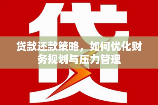 洮北贷款还款策略，如何优化财务规划与压力管理