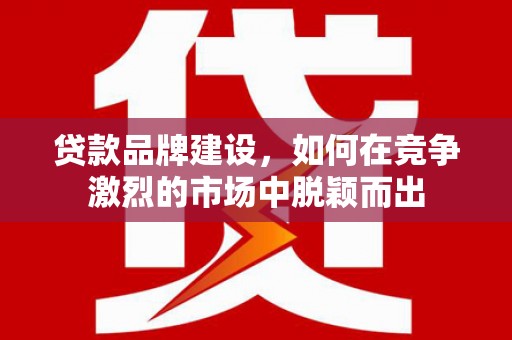 洮北贷款品牌建设，如何在竞争激烈的市场中脱颖而出