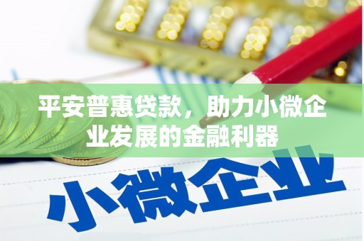 洮北平安普惠贷款，助力小微企业发展的金融利器