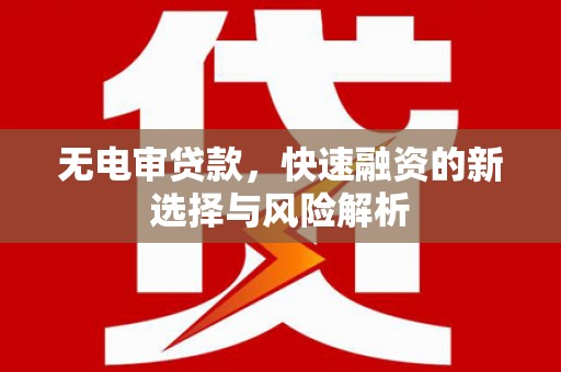 洮北无电审贷款，快速融资的新选择与风险解析