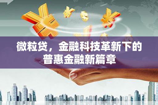 洮北微粒贷，金融科技革新下的普惠金融新篇章
