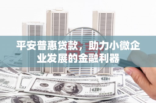 洮北平安普惠贷款，助力小微企业发展的金融利器