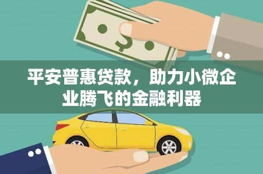 洮北平安普惠贷款，助力小微企业腾飞的金融利器