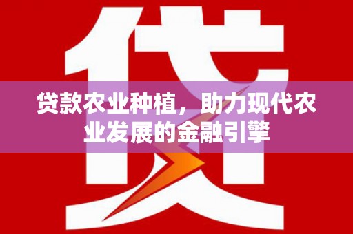 洮北贷款农业种植，助力现代农业发展的金融引擎