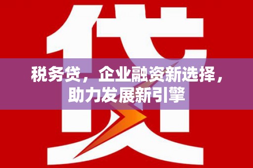 洮北税务贷，企业融资新选择，助力发展新引擎