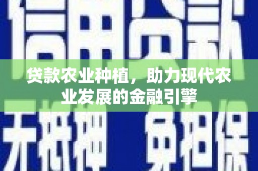 洮北贷款农业种植，助力现代农业发展的金融引擎