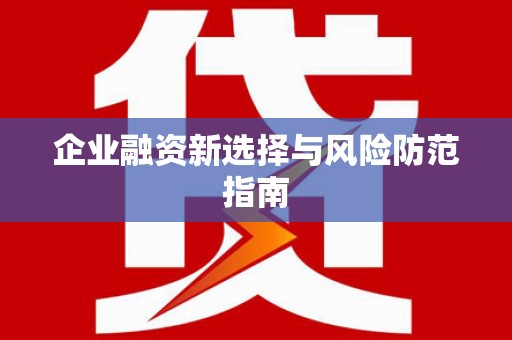 洮北企业融资新选择与风险防范指南