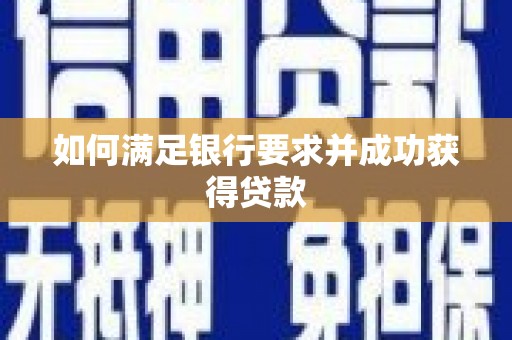 洮北如何满足银行要求并成功获得贷款