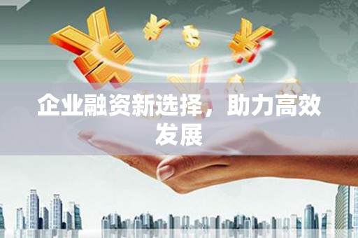 洮北企业融资新选择，助力高效发展